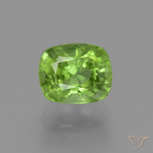 2.50ct 자연스러운 활기찬 녹색 감람석, 방석, VS