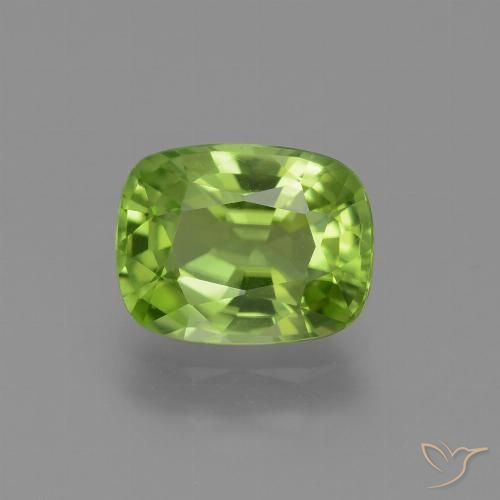 2.48ct 자연스러운 미디엄 그린 감람석, 방석, VS