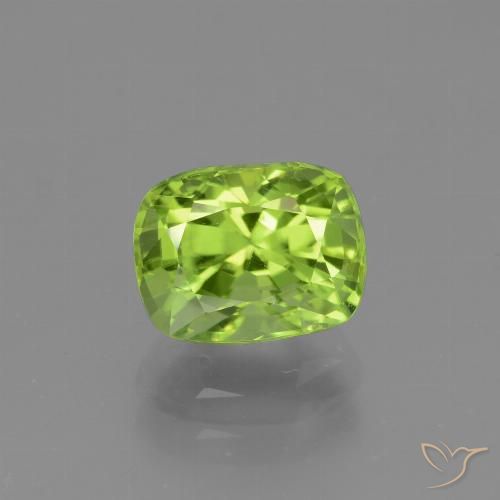 2.05ct 자연스러운 미디엄 라이트 그린 감람석, 방석, VVS-VS