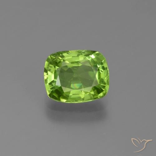 1.91ct 자연스러운 미디엄 그린 감람석, 방석, VS