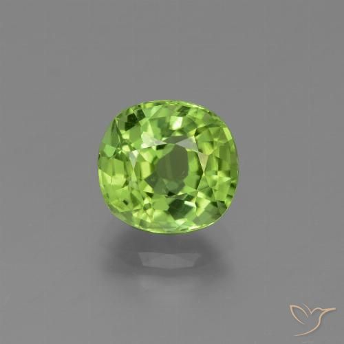2.26ct 자연스러운 미디엄 그린 감람석, 방석, VS