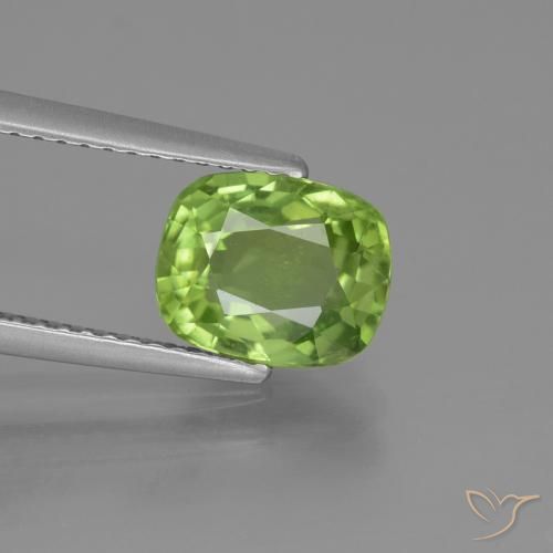 2.25ct 자연스러운 미디엄 그린 감람석, 방석, VS