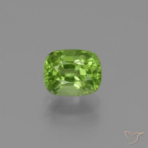1.98ct 자연스러운 활기찬 녹색 감람석, 방석, VS