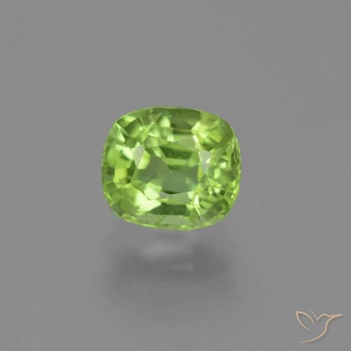 2.13ct 자연스러운 미디엄 그린 감람석, 방석, VS-SI