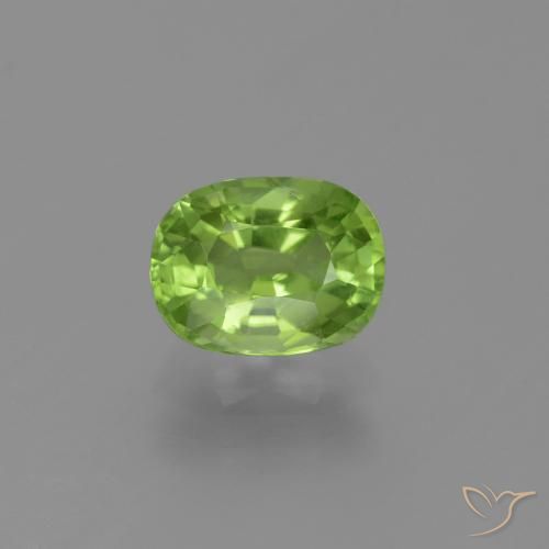 1.98ct 자연스러운 미디엄 그린 감람석, 방석, VVS-VS