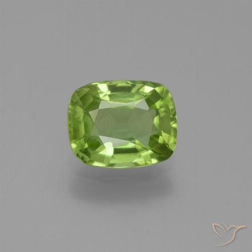 2.01ct 자연스러운 미디엄 그린 감람석, 방석, VS