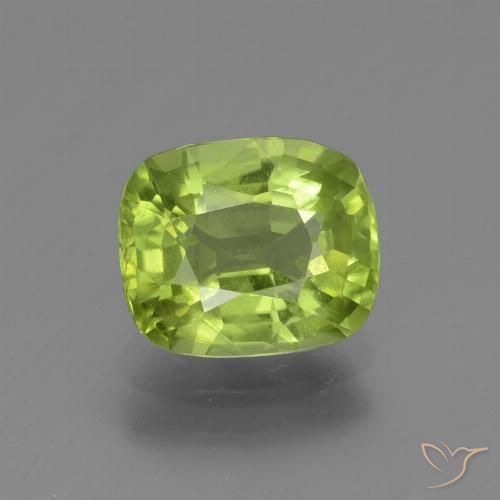 1.80ct 자연스러운 라이트 라이블리 그린 감람석, 방석, VS-SI