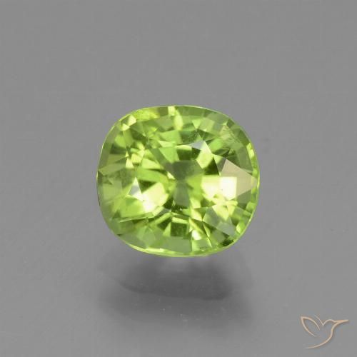 1.95ct 자연스러운 황록색 감람석, 방석, VS