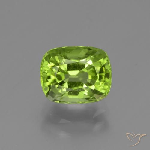 2.19ct 자연스러운 활기찬 녹색 감람석, 방석, VS
