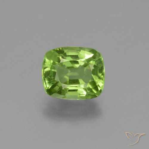 2.16ct 자연스러운 미디엄 그린 감람석, 방석, VS