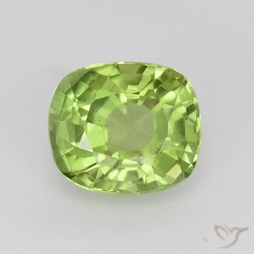 2.24ct 자연스러운 라이트 라이블리 그린 감람석, 방석, VS
