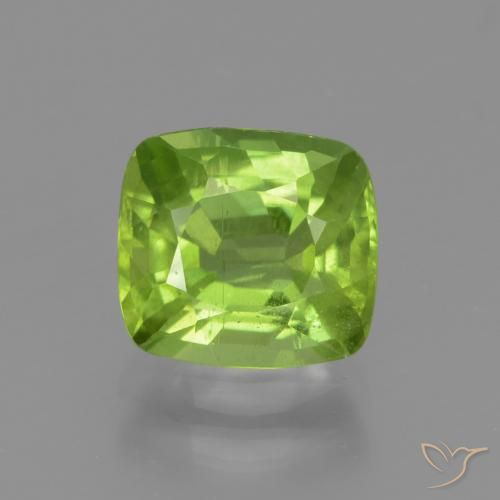2.25ct 자연스러운 미디엄 그린 감람석, 방석, VS
