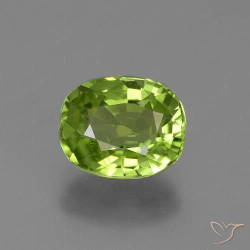 2.40캐럿 천연 생기 있는 그린 페리도트, 타원형 컷, 8.8×7.1 mm, VS