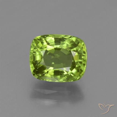 2.50ct 자연스러운 미디엄 그린 감람석, 방석, VVS-VS