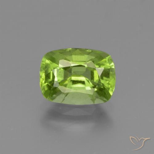 1.89ct 자연스러운 미디엄 그린 감람석, 방석, VS