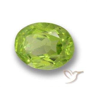 1.64캐럿 천연 생기 있는 그린 페리도트, 타원형 컷, 8×6.2 mm, VS