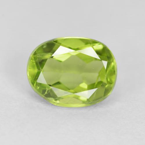 1.36ct 자연스러운 황록색 감람석, 타원형, VS