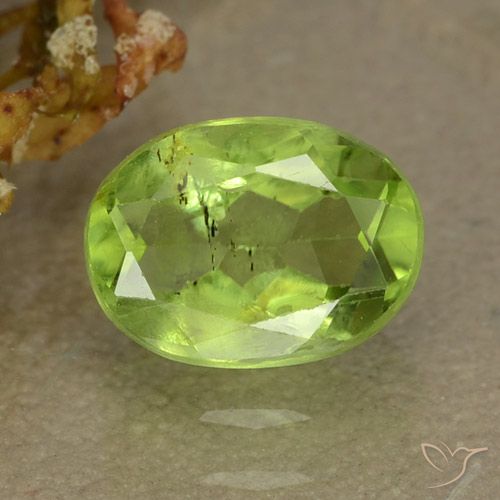 1.31ct 자연스러운 황록색 감람석, 타원형, VS