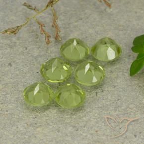 3.11캐럿 천연 노란빛 그린 페리도트 보석, 라운드 컷, 4.90 mm, VVS-VS