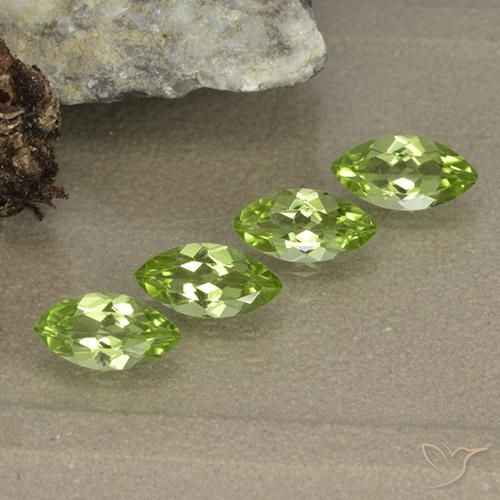 1.63캐럿 천연 라이트 생기 있는 그린 페리도트 보석, 마퀴즈, 7×3.5 mm, VVS-VS