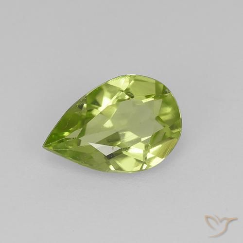 0.44ct 자연스러운 라이트 라이블리 그린 감람석, 배 모양, VVS-VS