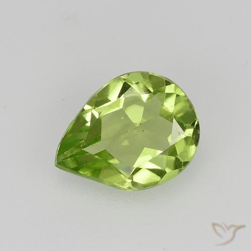 0.92ct 자연스러운 미디엄 그린 감람석, 배 모양, VS