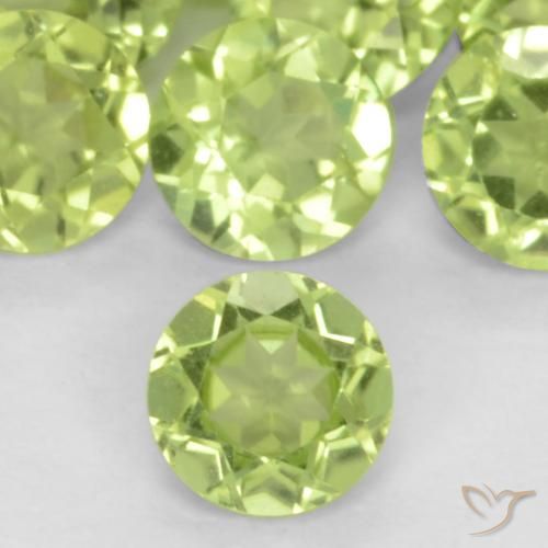0.18ct 자연스러운 라이트 라이블리 그린 감람석, 둥근, VS