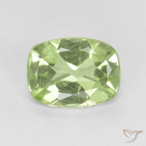 1.29ct 자연스러운 페일 페어 그린 감람석, 방석, VS-SI