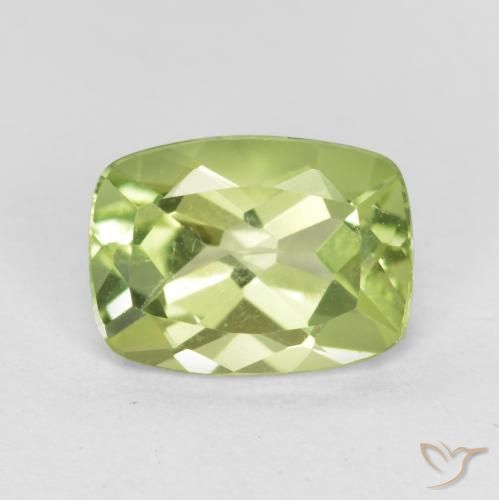 1.31ct 자연스러운 미디엄 그린 감람석, 방석, VVS-VS