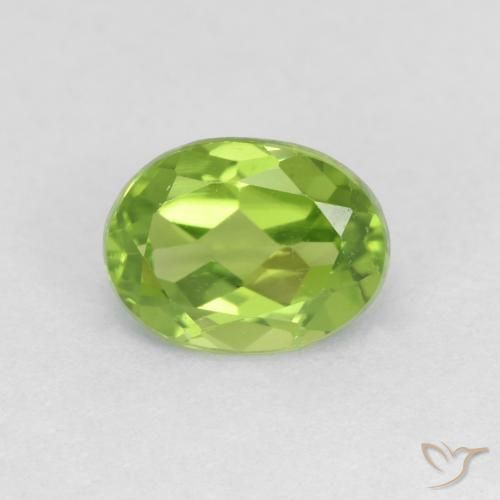 1.84ct 자연스러운 활기찬 녹색 감람석, 타원형, VS