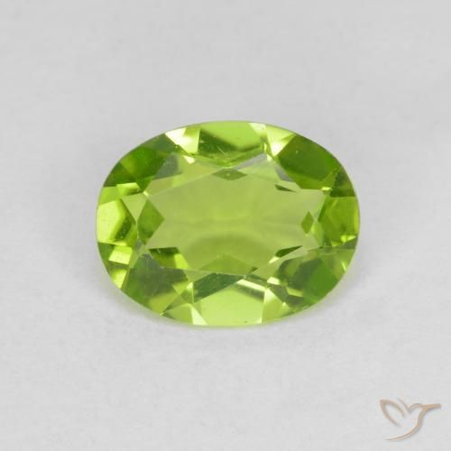1.59ct 자연스러운 미디엄 그린 감람석, 타원형, VS
