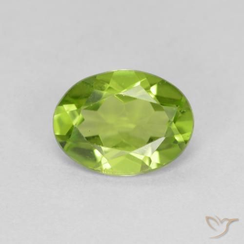 1.62ct 자연스러운 활기찬 녹색 감람석, 타원형, VS