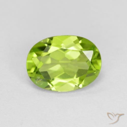 1.43ct 자연스러운 미디엄 그린 감람석, 타원형, VS