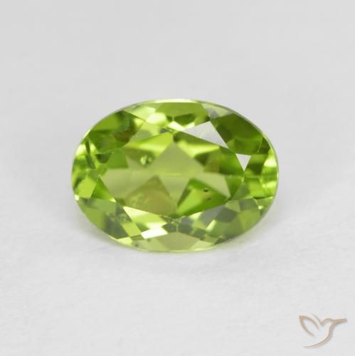 1.45ct 자연스러운 미디엄 그린 감람석, 타원형, VS