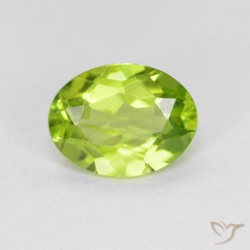 1.45ct 자연스러운 라이트 라이블리 그린 감람석, 타원형, VS
