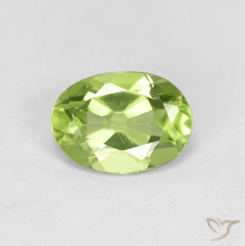 0.89ct 자연스러운 황록색 감람석, 타원형, VS-SI