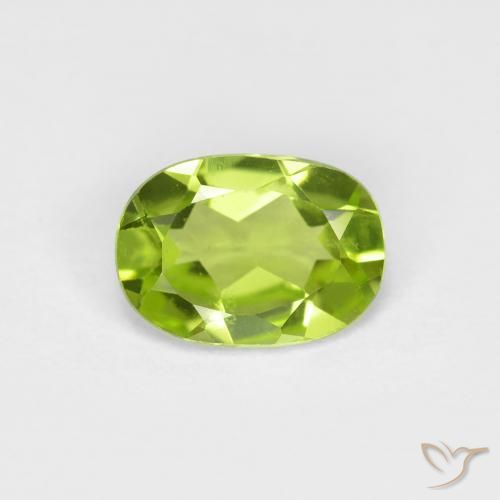 0.80ct 자연스러운 미디엄 그린 감람석, 타원형, VS