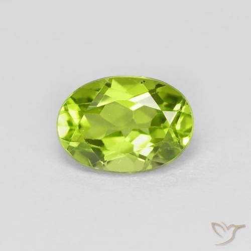 1.08ct 자연스러운 미디엄 그린 감람석, 타원형, VS