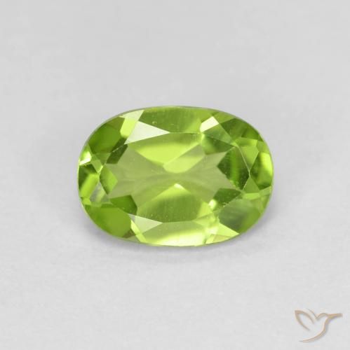 0.89ct 자연스러운 황록색 감람석, 타원형, VS