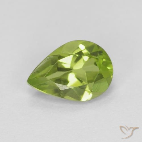 0.85ct 자연스러운 활기찬 녹색 감람석, 배 모양, VS