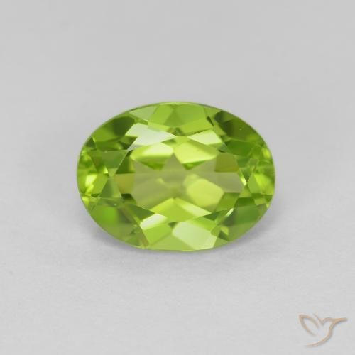 1.41ct 자연스러운 황록색 감람석, 타원형, VS