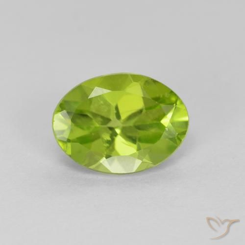 1.16ct 자연스러운 활기찬 녹색 감람석, 타원형, VS