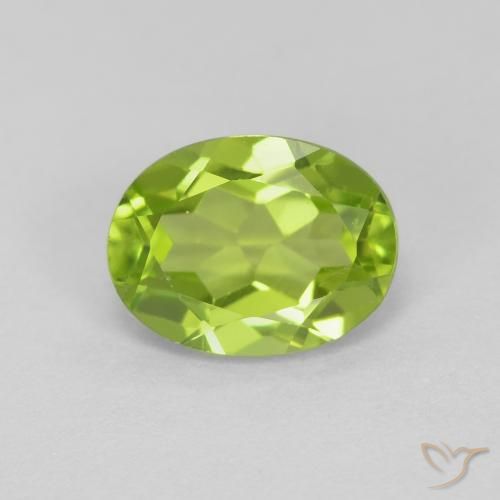 1.49ct 자연스러운 활기찬 녹색 감람석, 타원형, VS