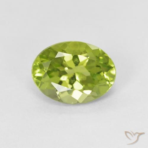 1.27ct 자연스러운 미디엄 그린 감람석, 타원형, VVS-VS
