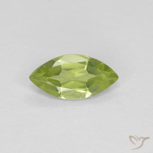 0.35캐럿 천연 라임 그린 페리도트, 마퀴즈, 6.9×3.5 mm, VVS