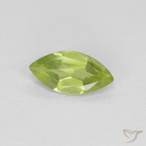 0.35캐럿 천연 라임 그린 페리도트, 마퀴즈, 6.9×3.5 mm, VVS