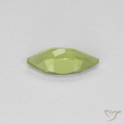 0.35캐럿 천연 라임 그린 페리도트, 마퀴즈, 6.9×3.5 mm, VVS