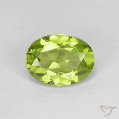 1.41ct 자연스러운 황록색 감람석, 타원형, VS