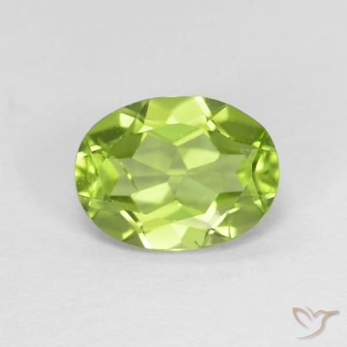1.48ct 자연스러운 활기찬 황록색 감람석, 타원형, VS