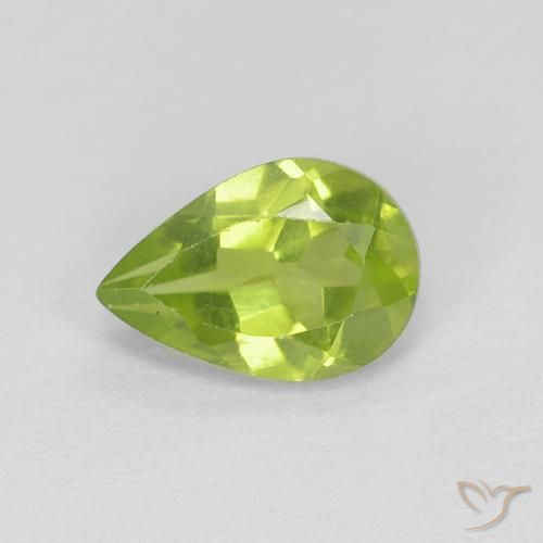 0.75ct 자연스러운 활기찬 황록색 감람석, 배 모양, VVS-VS